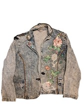 Giacca jeans stampata taglia M