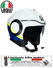 CASCO AGV ORBYT BLOCK BIANCO AZZURRO GIALLO DOPPIA VISIERA
