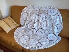 copritavolo lino e uncinetto