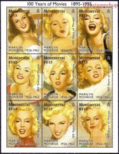 Montserrat 1995 Marilyn Monroe attrice film cinema attori persone foglio MNH