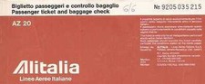 BIGLIETTO ALITALIA LINEA AEREA 1982 AZ AEREO ALGHERO