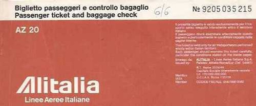 Biglietto alitalia linea - alitalia, aerea