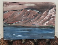 Paesaggio moderno dipinto a mano Opera unica  tela  50x70x5 Agettob