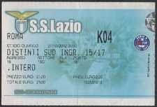 BIGLIETTO STADIO TICKET  LAZIO