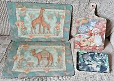 Vassoi - tappetini rigidi di sughero plastificati per colazione - totale 4 pezzi