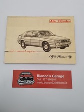 Manuale Alfa Romeo 75 Turbo