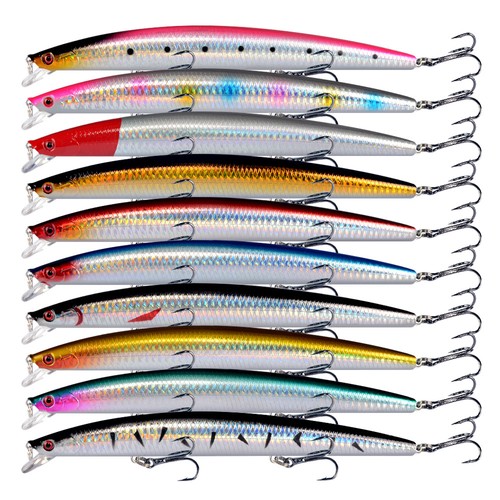 10pcs long minnow fishing - 10pcs,