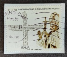 Francobollo Italia 2014 0,70€ Canonizzazione Papa Giovanni Paolo II Usato