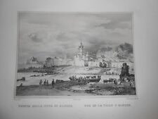 1830 Litografia Cuciniello Bianchi Veduta di Licata Agrigento Sicilia Alicata