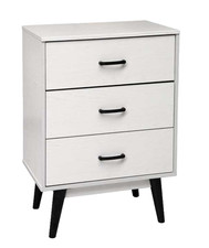 CASSETTIERA 3 CASSETTI COMODINO SETTIMINO MODERNO NERO BIANCO LEGNO 80*60*40 cm