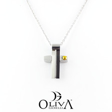 COLLANA CIONDOLO CROCE ACCIAIO