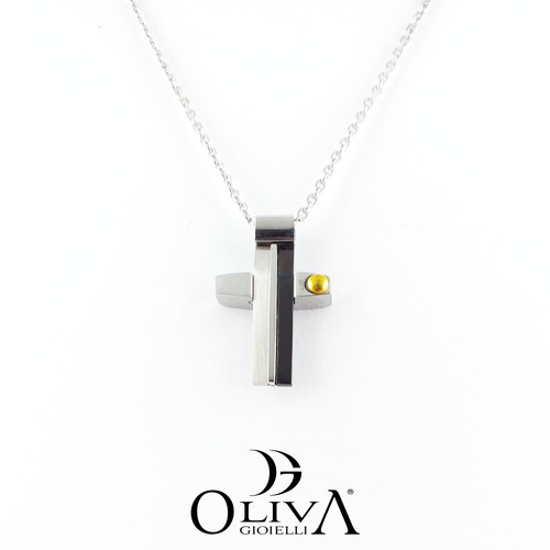 Collana ciondolo croce acciaio - collana,