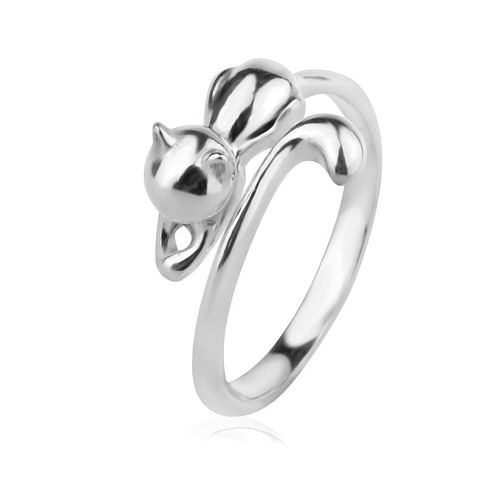 Anello gatto argento sterling