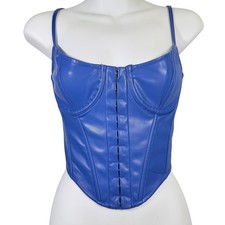 Top corsetto donna blu vegan