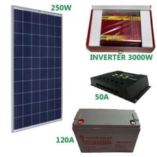 Kit Fotovoltaico 2 KW Pwm Inverter 4000W Pannello Solare 250W regolatore 50 amp