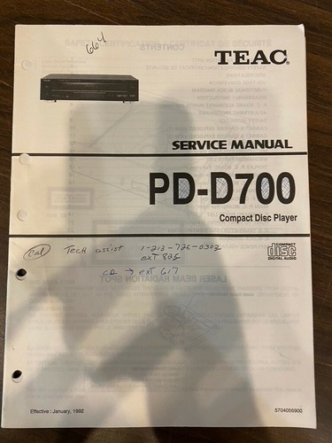 Teac d700 pdd700 - pd-d700, lettore