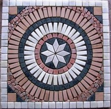 Rosone a mosaico in marmo e pietra naturale 60x60 cm