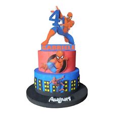 Torta Scenografica Finta Spiderman City Personalizzata - Decorazione Perfetta pe