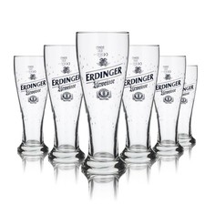 6 bicchieri Erdinger Urweisse 0,5 l bicchiere birra bianco lievito grano bicchieri design a goccia