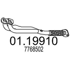 MTS 01.19910 Tubo gas scarico per FIAT BARCHETTA (183) Anteriore