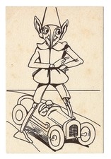 Cartolina con PINOCCHIO e Auto