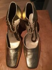 Scarpa Ballo Per Donna Creazione Angelini Roma Pelle Oro