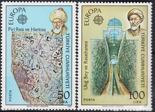 Turchia 1983 Europa Invenzioni Mappa Colombo Cartografia Osservatorio Astronomia MNH