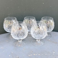 5 bicchieri In Cristallo Bohemia da cognac wisky brandy Design Stelle Vintage 