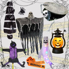 Halloween Decorazioni LED Fantasmi Scheletri Zucche Ragni Strega Giardino Festa