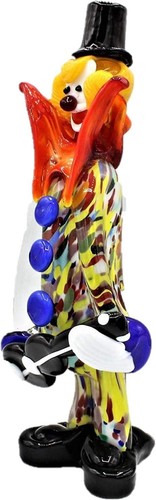 Clown murano glass h28cm made - murano,