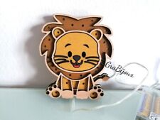 Lampada da parete cameretta leoncino in legno idea regalo