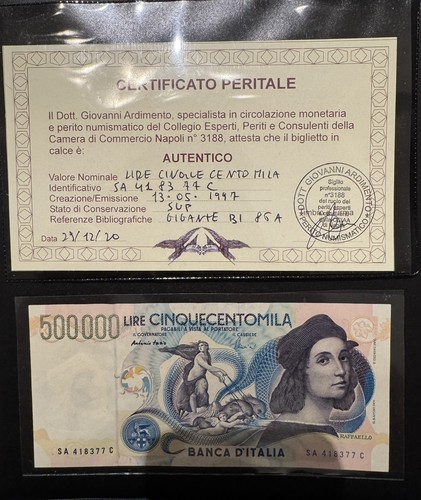 500 000 lire raffaello 1997 - lire,