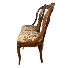 Coppia di poltrone vintage usate in velluto damascato beige