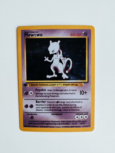 Card pokèmon 1999 - pokèmon, mewtwo