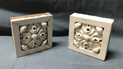 Coppia rosette legno vintage