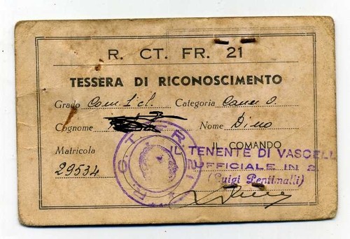 Regia marina tessera - regia,