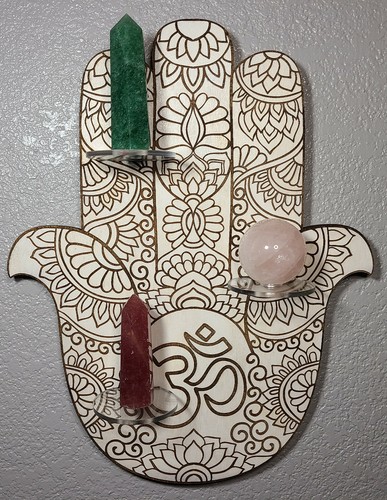 Mandala hamsa bianco - bianco, mano