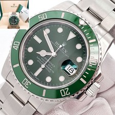 Orologio Rolex Submariner "Hulk" 2018 acciaio verde 40 mm 116610LV scatola documenti