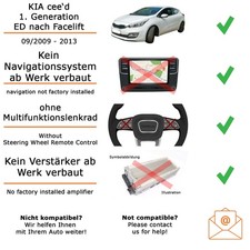 Autoradio Kenwood DMX6523DAB per KIA cee'd 1 ED + Facelift CarPlay Wireless Andr