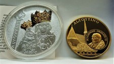 LOTTO 2 MEDAGLIE PAPA GIOVANNI PAOLO II VIAGGIO GERMANIA 1980 ALTOTTING FDC 