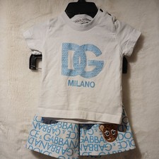 Completo Dolce & Gabbana Milano due pezzi logo gatto per bambino da 3 a 6 mesi