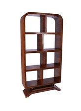 Libreria in art decò in legno di betulla radica in stile moderno con 8 ripiani