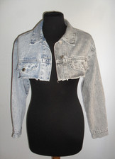 ATTUALE E DI GRAN TENDENZA MODA  GIUBBOTTO JEANS BERSHKA Tg. S PERFETTO