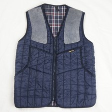 Barbour - Small - Gilet da tiro trapuntato uomo vintage Keeperwear blu