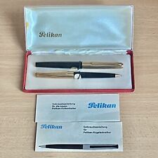 VINTAGE SET STILOGRAFICA PELIKAN 30 ROLLED GOLD BALLPOINT FOUNTAIN PEN GERMANY