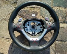 07-14 BMW X5 E70 X6 E71 NERO PELLE SW PADDLE SHIFTERS VOLANTE SPORTIVO