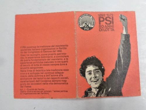 Tessera partito socialista - tessera,