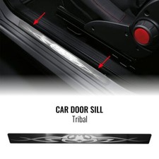 Battitacco Tribale in Acciaio Inox per Portiere Auto, 2 Pezzi, 50 cm x 3,8 cm