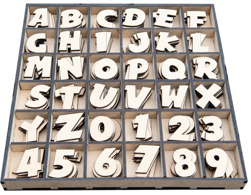 Craft wooden letters - wooden, numbers