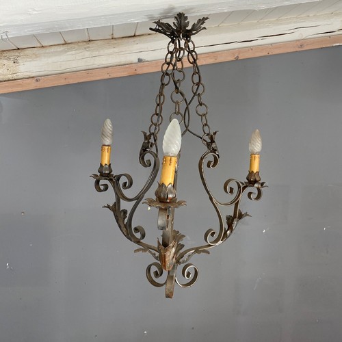 Lampadario ferro epoca - in,
